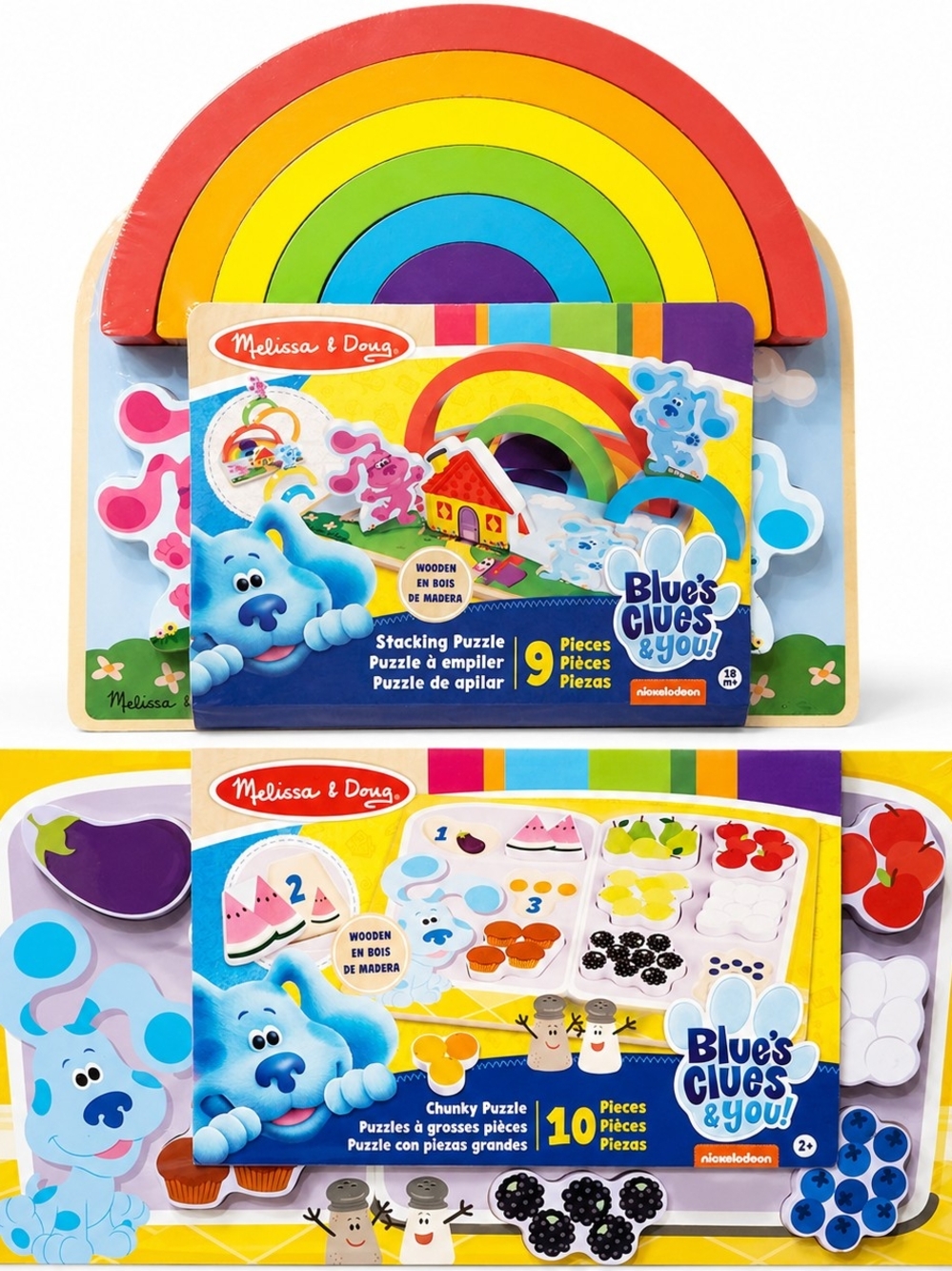 Melissa & Doug Blue's Clues Stacking & Chunky Puzzle Bundle